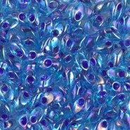 Miyuki long Magatama beads 4x7mm - Lined blue violet ab LMA-353